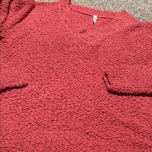 Cozy Bouclé Oversized V-neck Sweater by Zenana Premium (XL) - EUC!